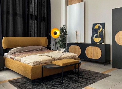 Bett Gelb Schön Design Modern Schlafzimmer Doppel Betten Elegantes Möbel
